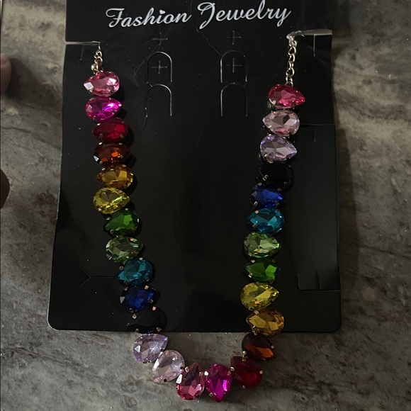 Fashion Jewelry Vibrant Gemstone Necklace - Picture 1 of 4